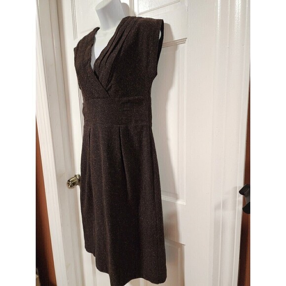 Banana Republic Tweed Pencil Dress Vintage Y2K Pleated V-neck Cap Sleeve… - Picture 3 of 12